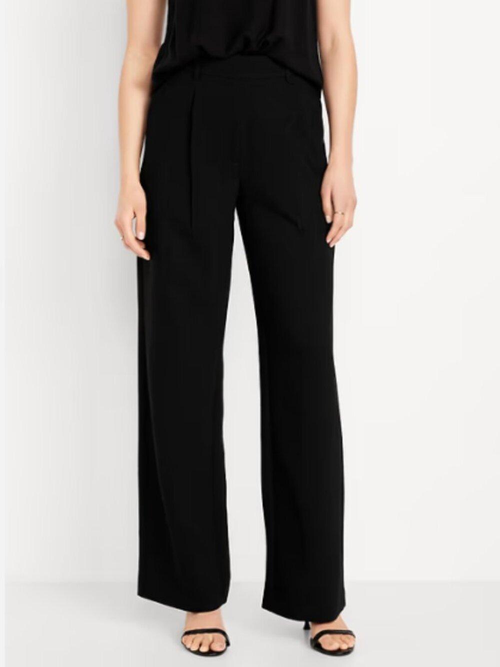 Old Navy Extra High Rise Taylor Straight Trouser Pants Black Womens Size XL TALL